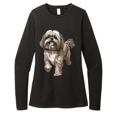 Shih Tzu Dog Animal Face Graphic For Men Women Girl Womens CVC Long Sleeve Shirt