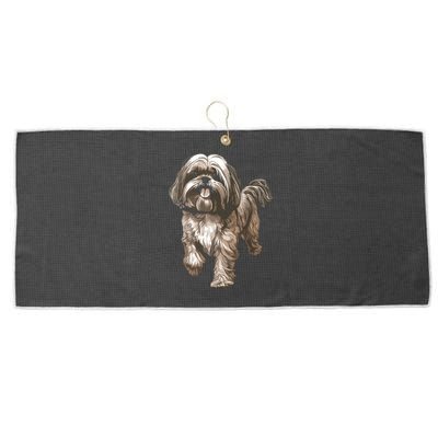 Shih Tzu Dog Animal Face Graphic For Men Women Girl Large Microfiber Waffle Golf Towel