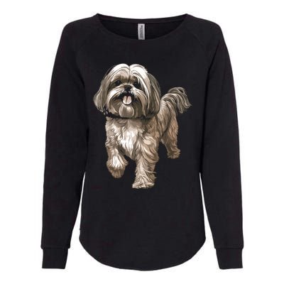 Shih Tzu Dog Animal Face Graphic For Men Women Girl Womens California Wash Sweatshirt