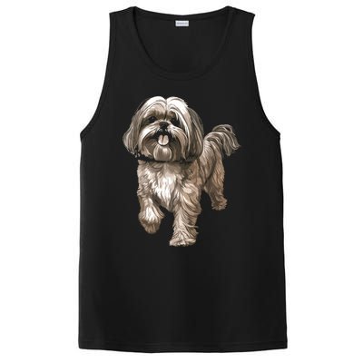 Shih Tzu Dog Animal Face Graphic For Men Women Girl PosiCharge Competitor Tank