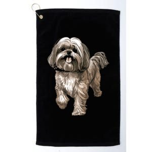 Shih Tzu Dog Animal Face Graphic For Men Women Girl Platinum Collection Golf Towel