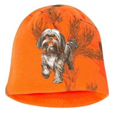 Shih Tzu Dog Animal Face Graphic For Men Women Girl Kati - Camo Knit Beanie