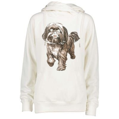 Shih Tzu Dog Animal Face Graphic For Men Women Girl Womens Funnel Neck Pullover Hood