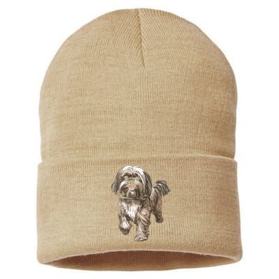 Shih Tzu Dog Animal Face Graphic For Men Women Girl Sustainable Knit Beanie