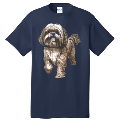 Shih Tzu Dog Animal Face Graphic For Men Women Girl Tall T-Shirt