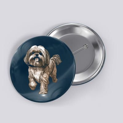 Shih Tzu Dog Animal Face Graphic For Men Women Girl Button