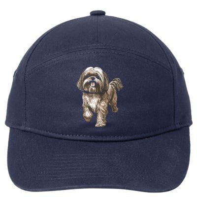 Shih Tzu Dog Animal Face Graphic For Men Women Girl 7-Panel Snapback Hat