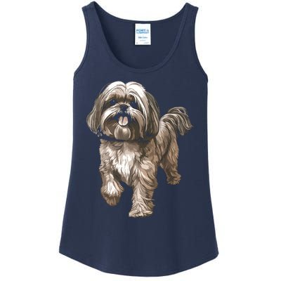 Shih Tzu Dog Animal Face Graphic For Men Women Girl Ladies Essential Tank