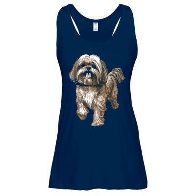 Shih Tzu Dog Animal Face Graphic For Men Women Girl Ladies Essential Flowy Tank