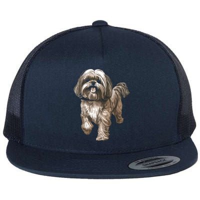 Shih Tzu Dog Animal Face Graphic For Men Women Girl Flat Bill Trucker Hat