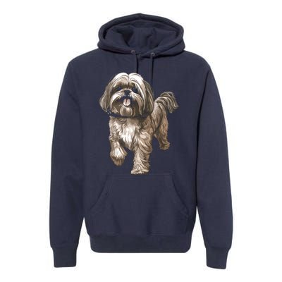 Shih Tzu Dog Animal Face Graphic For Men Women Girl Premium Hoodie