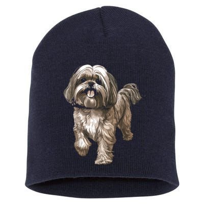 Shih Tzu Dog Animal Face Graphic For Men Women Girl Short Acrylic Beanie