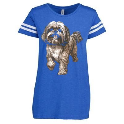 Shih Tzu Dog Animal Face Graphic For Men Women Girl Enza Ladies Jersey Football T-Shirt