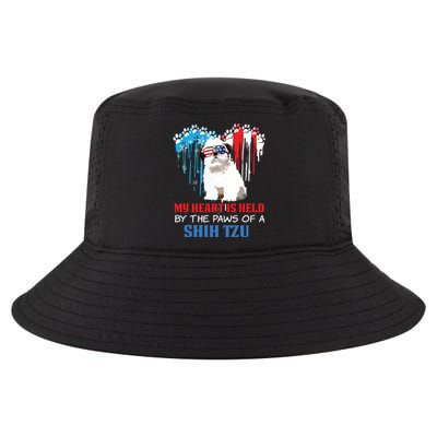 Shih Tzu Dog Heart 4th Of July Dog Lover USA Flag Men Women Cool Comfort Performance Bucket Hat