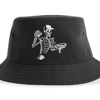 Skeleton Truck Driver Funny Big Trucking Trucker Sustainable Bucket Hat