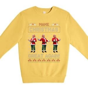 Santa Trump Dance Make Christmas Great Again Ugly Sweater Premium Crewneck Sweatshirt