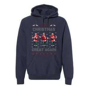 Santa Trump Dance Make Christmas Great Again Ugly Sweater Premium Hoodie