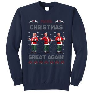 Santa Trump Dance Make Christmas Great Again Ugly Sweater Tall Sweatshirt