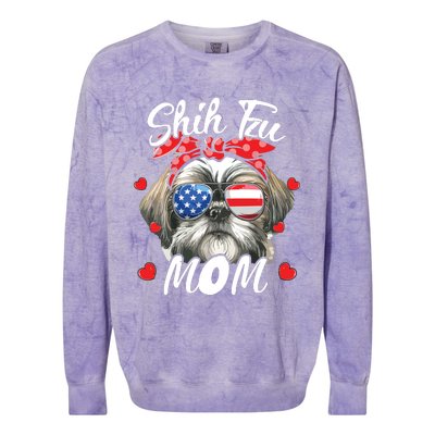 Shih Tzu Dog Mom Shih Tzu Mama Puppy Womens Mothers Day Colorblast Crewneck Sweatshirt