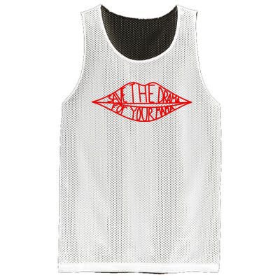 Save The Drama For Your Mama Lips Funny Mesh Reversible Basketball Jersey Tank