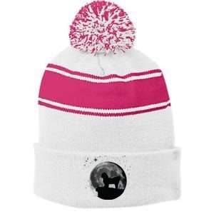 Shih Tzu Dog Moon Stripe Pom Pom Beanie