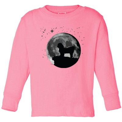 Shih Tzu Dog Moon Toddler Long Sleeve Shirt