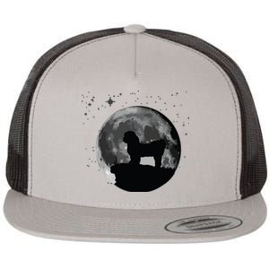 Shih Tzu Dog Moon Flat Bill Trucker Hat