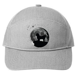 Shih Tzu Dog Moon 7-Panel Snapback Hat