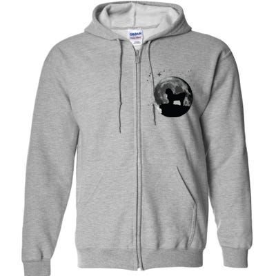 Shih Tzu Dog Moon Full Zip Hoodie