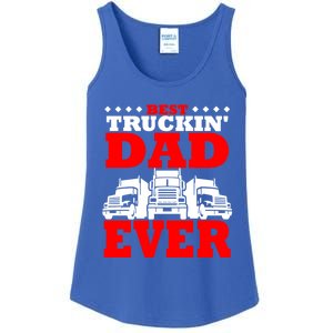 Semi Truck Driver Trucker Dad Best Ever Funny Christmas Gift Cool Gift Ladies Essential Tank