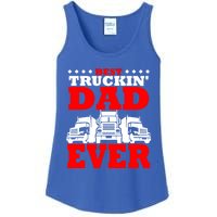 Semi Truck Driver Trucker Dad Best Ever Funny Christmas Gift Cool Gift Ladies Essential Tank