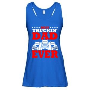 Semi Truck Driver Trucker Dad Best Ever Funny Christmas Gift Cool Gift Ladies Essential Flowy Tank