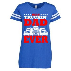 Semi Truck Driver Trucker Dad Best Ever Funny Christmas Gift Cool Gift Enza Ladies Jersey Football T-Shirt