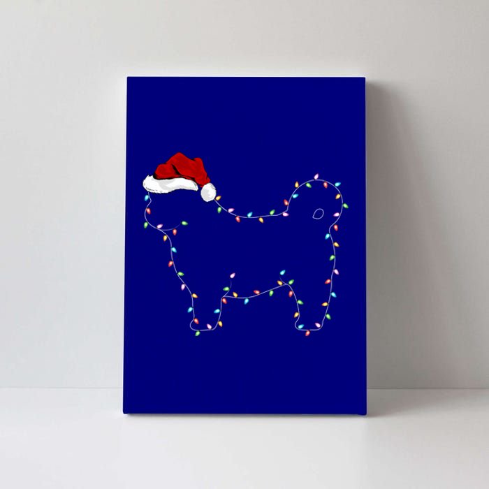 Shih Tzu Dog Xmas Lighting Santa Hat Shih Tzu Christmas Gift Canvas