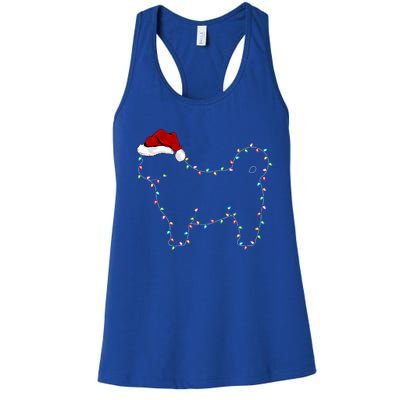 Shih Tzu Dog Xmas Lighting Santa Hat Shih Tzu Christmas Gift Women's Racerback Tank