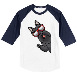 Scottish Terrier Dog Aberdeen Terrier Baseball Sleeve Shirt