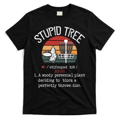 Stupid Tree Disc Golf Funny Gift Frisbee Vintage T-Shirt