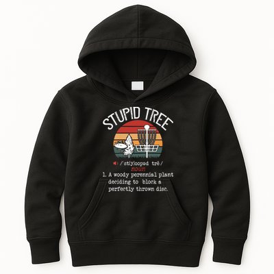 Stupid Tree Disc Golf Funny Gift Frisbee Vintage Kids Hoodie