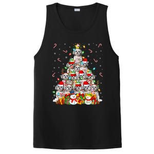 Shih Tzu Dog Xmas Lighting Tree Santa Shih Tzu Christmas Funny Gift PosiCharge Competitor Tank