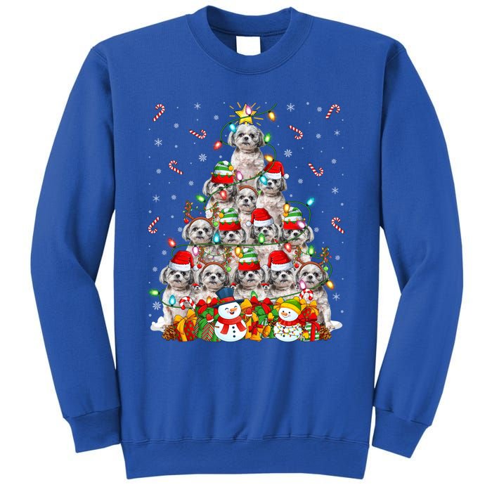 Shih Tzu Dog Xmas Lighting Tree Santa Shih Tzu Christmas Funny Gift Sweatshirt