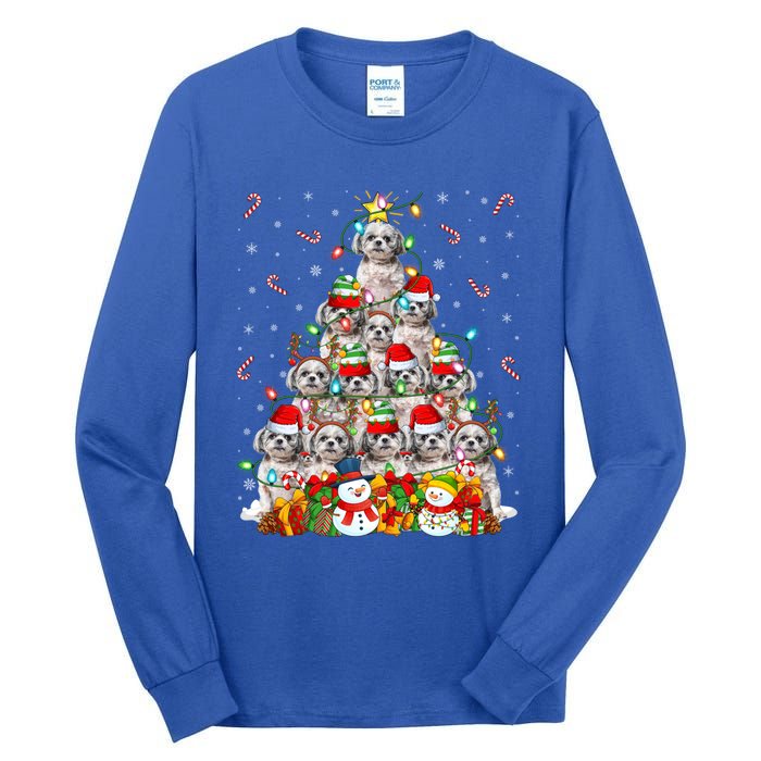 Shih Tzu Dog Xmas Lighting Tree Santa Shih Tzu Christmas Funny Gift Tall Long Sleeve T-Shirt