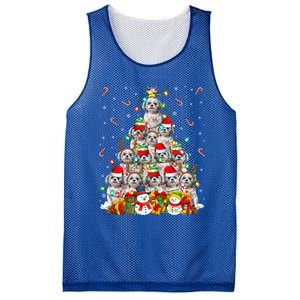 Shih Tzu Dog Xmas Lighting Tree Santa Shih Tzu Christmas Funny Gift Mesh Reversible Basketball Jersey Tank