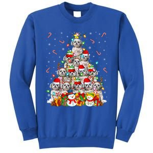 Shih Tzu Dog Xmas Lighting Tree Santa Shih Tzu Christmas Funny Gift Tall Sweatshirt