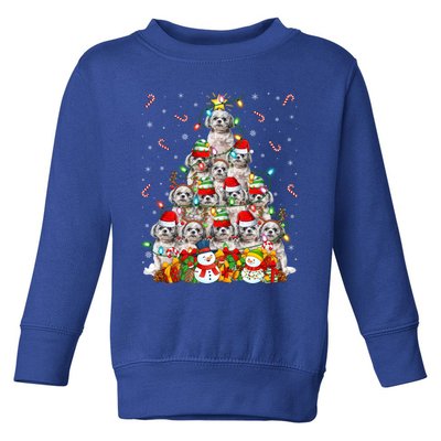 Shih Tzu Dog Xmas Lighting Tree Santa Shih Tzu Christmas Funny Gift Toddler Sweatshirt