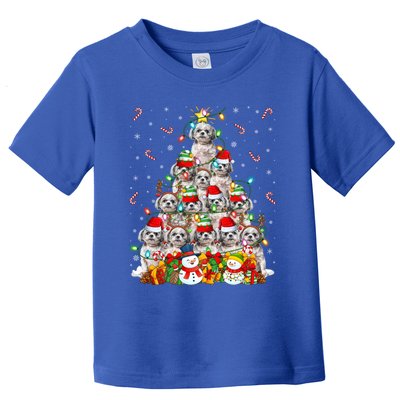 Shih Tzu Dog Xmas Lighting Tree Santa Shih Tzu Christmas Funny Gift Toddler T-Shirt