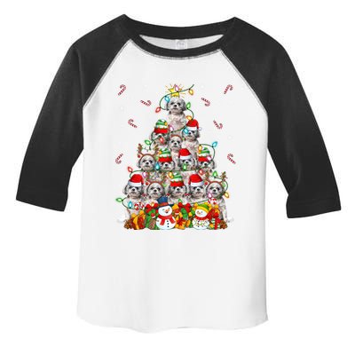 Shih Tzu Dog Xmas Lighting Tree Santa Shih Tzu Christmas Funny Gift Toddler Fine Jersey T-Shirt