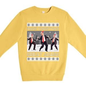 Santa Trump Dance Make Christmas Great Again Ugly Sweater Premium Crewneck Sweatshirt