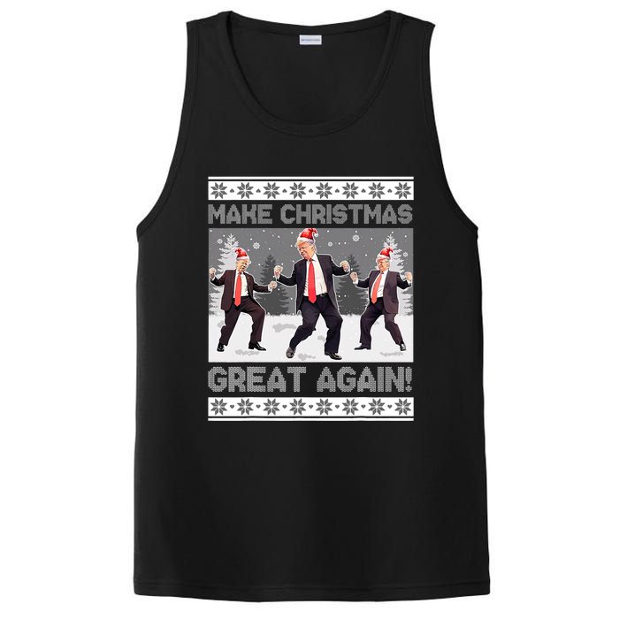 Santa Trump Dance Make Christmas Great Again Ugly Sweater PosiCharge Competitor Tank