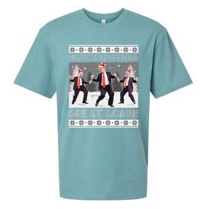 Santa Trump Dance Make Christmas Great Again Ugly Sweater Sueded Cloud Jersey T-Shirt