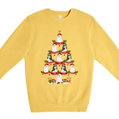 Shih Tzu Dog Xmas Tree Lighting Shih Tzu Christmas Tree Cool Gift Premium Crewneck Sweatshirt